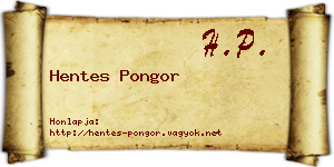 Hentes Pongor névjegykártya
